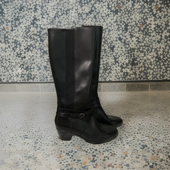 Clark's Emily2 Women's Leather Knee High Dress Boots. Black 8.5 - Picture 1 of 10